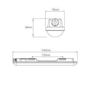 Wasserdichte & koppelbare LED Feuchtraumleuchte 36W - 120cm - IP65 - Abmessungen