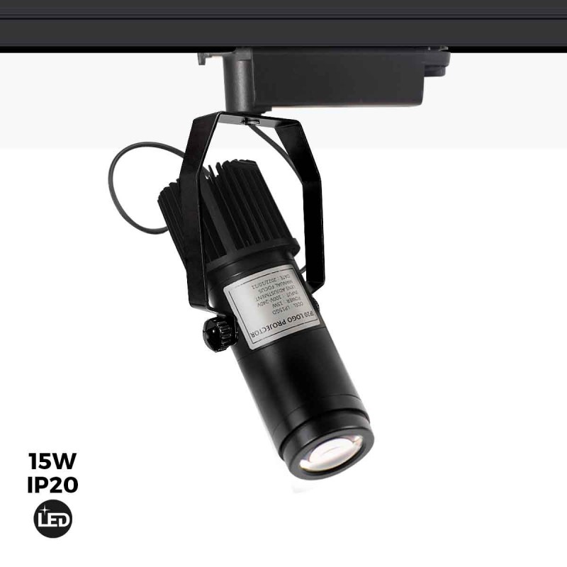 LED GOBO Projektor für 1-Phasen-Stromschiene - 15W - Innenbereich
