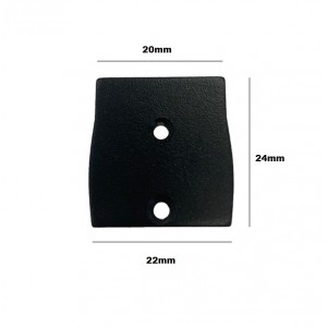 Endkappe für Alu-Profil für Doppel-LED-Streifen 23,5 x 22,6 mm - Abmessungen