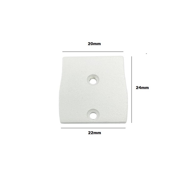 Endkappe für Alu-Profil für Doppel-LED-Streifen 23,5 x 22,6 mm - Abmessungen