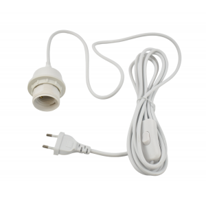 E27-Pendelfassung mit PVC-Kabel, Schalter und Stecker