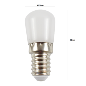 E14 LED Lampe 2W - platzsparend - Abmessungen