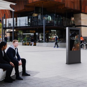 Outdoor Digital Signage Infostele LCD 55" doppelseitig Android digitale werbelösung