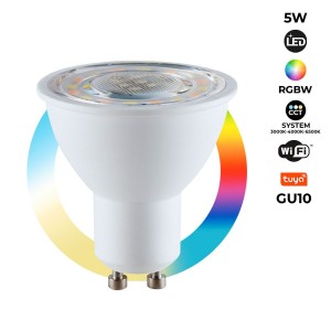 GU10 LED-Lampe WLAN - RGBW + CCT - 5W - Farben Steuerung Tuya App - Smartphone