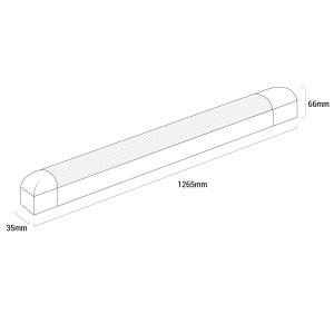 Abdeckung mit Diffusor für T8 LED-Röhre - 120 cm