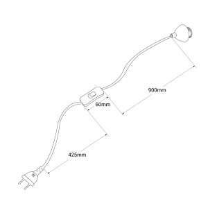 Abmessungen Kabel mit Schalter und Stecker