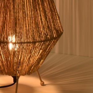 Detail der beleuchteten Ross-Tischlampe