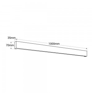 Wandleuchte aus Holz „Wooden“ - Dimmbar - 24W - 100 cm - Bücherregal Lampe - Abmessungen