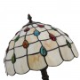 Tischleuchte „Rafa“ - „Tiffany“ Inspiration - Lampenschrim beige aus Glas