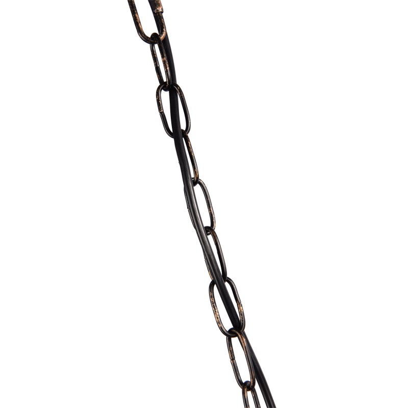 „Tiffany“-Pendelleuchte aus Glas mit Blumenmuster - Kabel und Kette