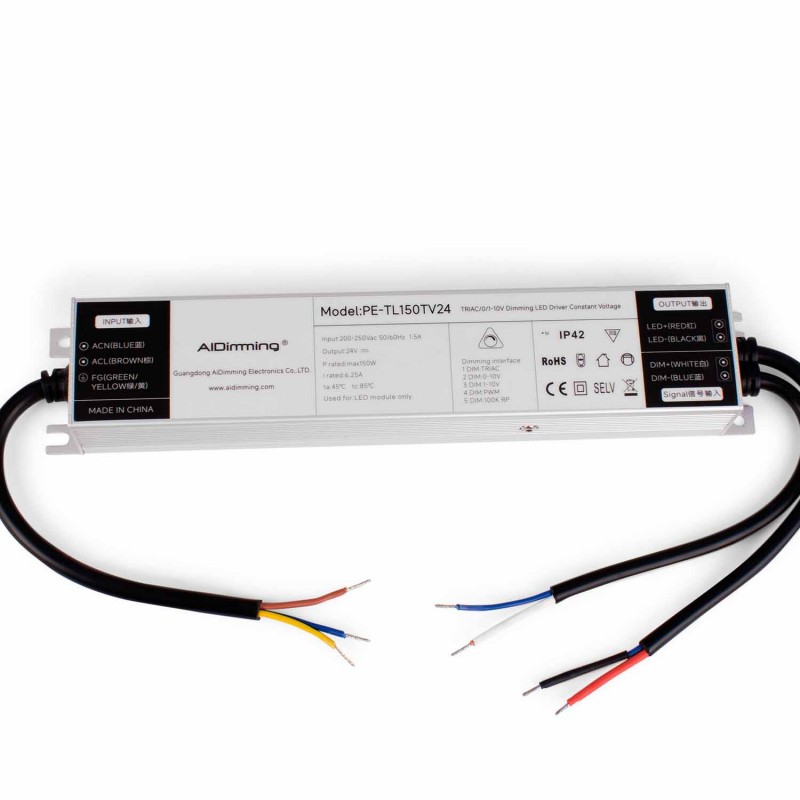 Dimmbares Netzteil TRIAC/0-10V 200-250V - Ausgangsspannung 24V - 6,25A - 150W