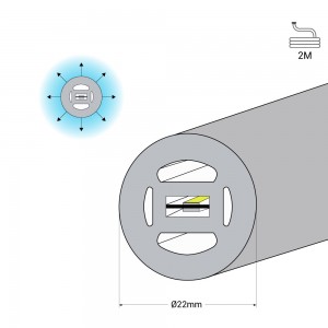 LED Neon-Schlauch 360° - Abmessungen