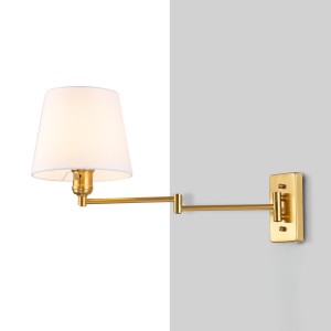 Wandleuchte mit Schwenkarm „Reno“ - E27 - hochwertige Lampe in Gold
