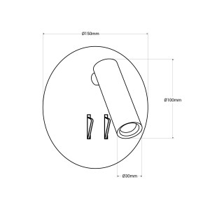 Wandleseleuchte QUART - Doppelfunktion - 3W + 6W - Abmessungen Wandleuchte