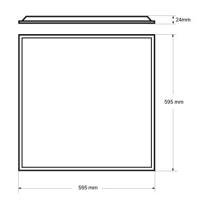 Pack x 2 LED Einbau-Panels Backlight 60x60 cm - 4860 lm - Philips Treiber - 36W - IP40 - Abmessungen - Größe