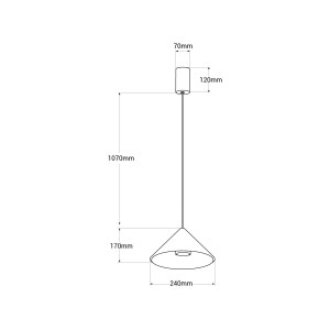 Designer-Pendelleuchte „Cima“ - 13W - Eaglerise Driver - Warmweiß - Abmessungen