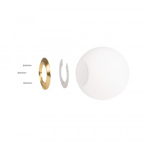 Opalglaskugel zum Austauschen - Ø 150 mm - Gold Weiß
