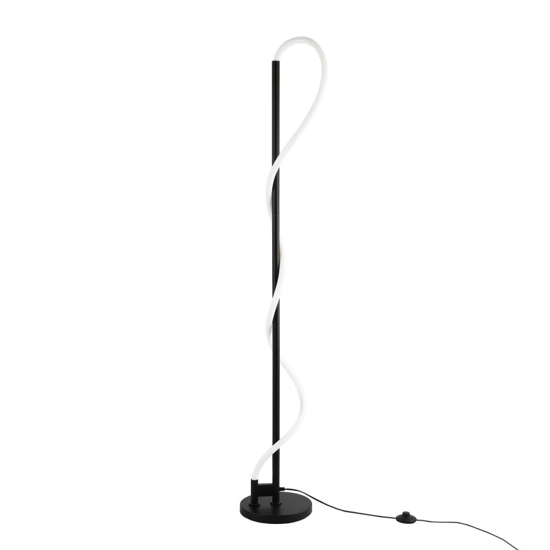Moderne Stehleuchte mit Neon-Schlauch „Corda“ - schwarze Struktur