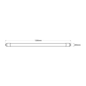 LED-Röhre T8 18W 120 cm - Abmessungen