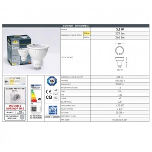 GU10 LED Leuchtmittel - 3,5W - CCT - Fumagalli - Energieeffizienz