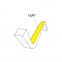 Einbau-Silikonhülle - Verwandelt LED-Streifen in Neon Flex - 30x20 mm - 5 Meter - Vertikale Biegerichtung - Lichtaustritt