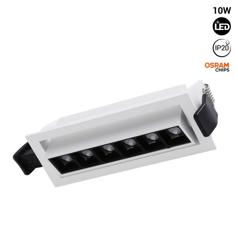 LED-Einbauleuchte 10W - schwenkbar - UGR18 - CRI90 - OSRAM LEDs - 2800K - weißes Gehäuse