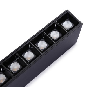 LED-Leuchte schwarz - 20W - UGR18 - CRI90 - OSRAM LEDs - zehn Spots