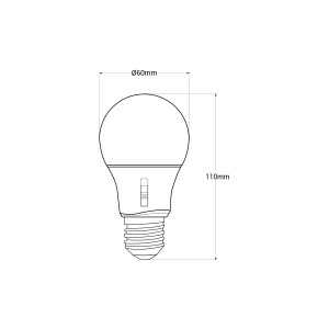 LED-Lampe E27 A60 - 8,5W - CCT - Fumagalli - Abmessungen Leuchtmittel LED Ersatz