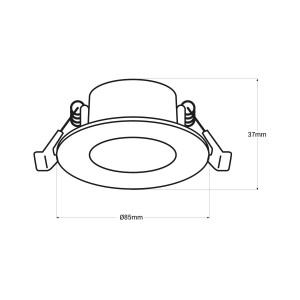 Wasserdichtes LED-Einbaudownlight CCT - Abmessungen