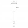 LED-Pendelleuchte für Magnetschiene - 48V - 7W - UGR niedrig - CRI95 - Abmessungen