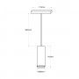 LED-Pendelleuchte für Magnetschiene mit Zoom 15°-60° - 48V - 8W - UGR16 - CRI95 - Abmessungen