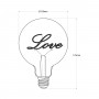 LED-Lampe „Love“ E27 G125 - 4W - 2200K - Filamentlampe - Abmessungen