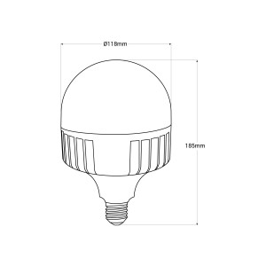 Hochleistungs-LED-Lampe E27 - 50W - Fumagalli - ø 118 mm - Abmessungen