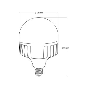 Hochleistungs-LED-Lampe E27 - 60W - Fumagalli - ø 138 mm - Abmessungen