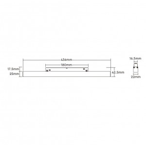 Schienenleuchte für Magnetschiene CCT - 20W - UGR18 - Mi Light - Abmessungen