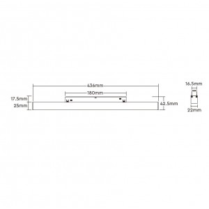 Magnet-Schienenleuchte RGB + CCT - 12W - UGR18 - Mi Light - Abmessungen