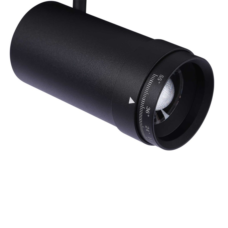 LED-Schienenstrahler für Magnetschienen mit Zoom 10-55° - 48V - 12W - Fokussiertes Licht LED-Schienenstrahler für Magnetschienen mit Zoom 10-55° - 48V - 12W - Fokussiertes Licht