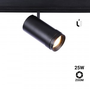 LED-Schienenstrahler für Magnetschienen mit Zoom 10-55° - 48V - 25W - magnetisch und schwenkbar
