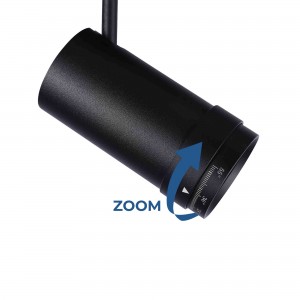 LED-Schienenstrahler für Magnetschienen mit Zoom 10-55° - 48V - 25W - Linse einstellen