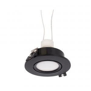 10 Montage-Sets - Schwenkbarer Downlight-Ring Ø 90 mm + GU10 Lampe 5W + GU10 Fassung - Schwarz