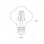 LED-Lampe E27 G85 - 4W - Vintage Gold - 2200K - Abmessungen