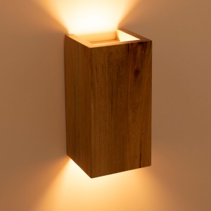 Wandleuchte „Durga“ aus Holz mit doppeltem Lichtaustritt - 2 x GU10 - Innen - gemütliche Wandlampe