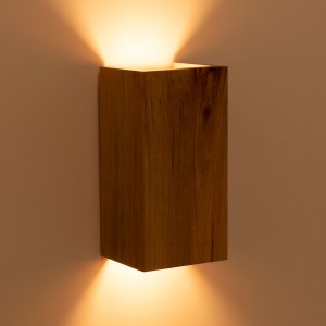 Wandleuchte „Durga“ aus Holz mit doppeltem Lichtaustritt - 2 x GU10 - Innen - Doppelbeleuchtung
