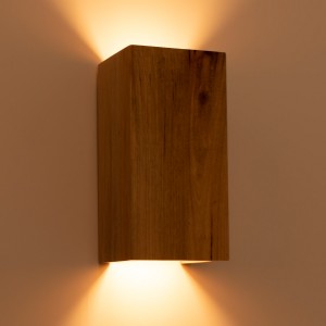 Wandleuchte „Durga“ aus Holz mit doppeltem Lichtaustritt - 2 x GU10 - Innen - Warmes Licht für Interieur
