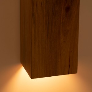 Wandleuchte „Durga“ aus Holz mit doppeltem Lichtaustritt - 2 x GU10 - Innen - hochwertige Wandlampe