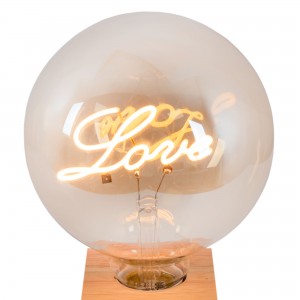 LED-Lampe „Love“ E27 G125 - 4W - 2200K - Vintage Lampe - Retro Glühlampe - Filament