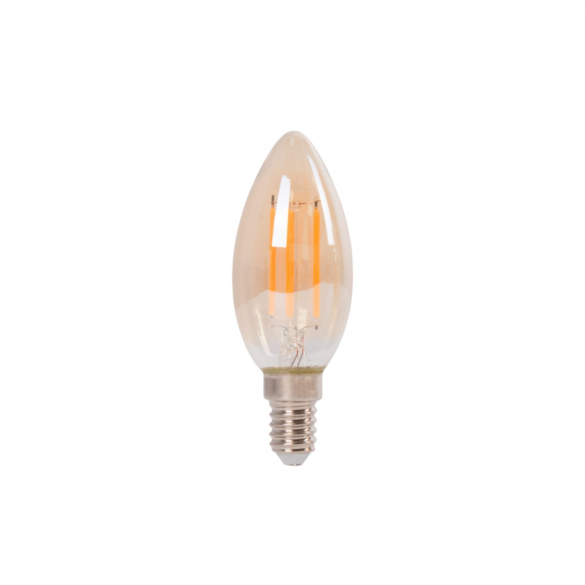 LED-Lampe Kerze E14 - 4W - Vintage Gold - 2200K - Bernsteinlampe