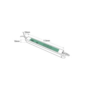 Ultra flaches Netzteil 12V - 18W - IP20 - Abmessungen