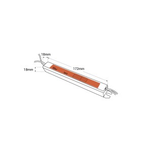 Ultra flaches Netzteil 24V - 18W - IP20 - Abmessungen