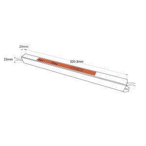 Ultra flaches Netzteil 24V - 72W - IP20 - Abmessungen